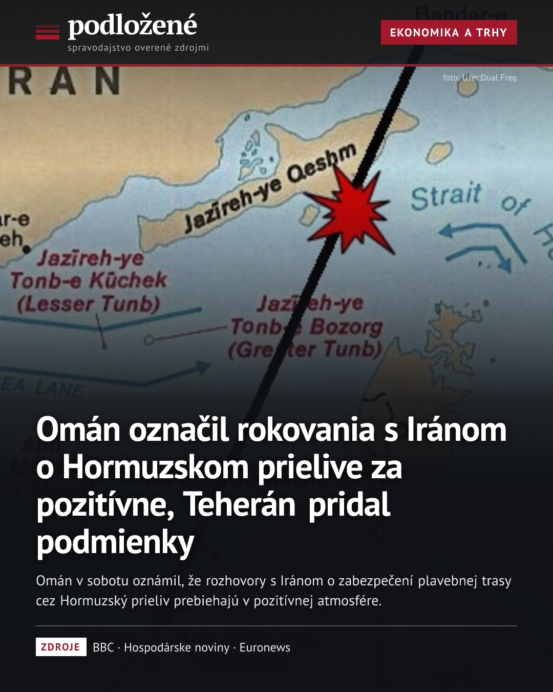 Omán označil rokovania s Iránom o Hormuzskom prielive za pozitívne, Teherán pridal podmienky